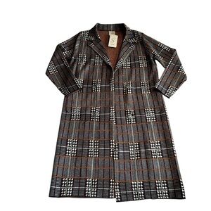 Sioni Plaid Thick Sweater- Black, White, Brown